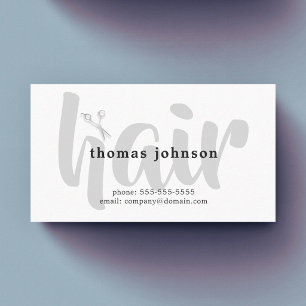 Moderne Elegant Black Gray White Hair Stylist Visitenkarte