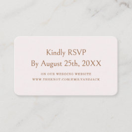 Moderne Elegant Boho Champagne Wedding RSVP qr Cod Begleitkarte