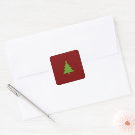 Moderne Elegant Burgundy Grüne Weihnachten Quadratischer Aufkleber