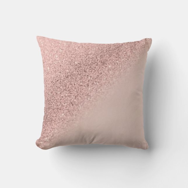 Moderne Elegant Chic Girly Glittery Bokeh Ombre Kissen (Vorderseite)