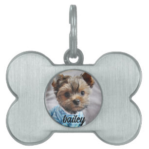 Moderne Elegant Chic Pet's Simple Name and Foto Tiermarke