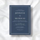 Moderne Elegant Classic Navy Blue Virtual Wedding Einladung<br><div class="desc">Moderne Elegant Classic Navy Blue Virtual Wedding Einladung</div>