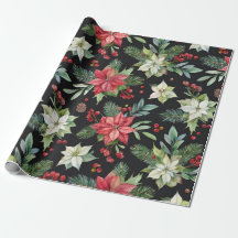 Moderne Elegant Dark Floral Weihnachten