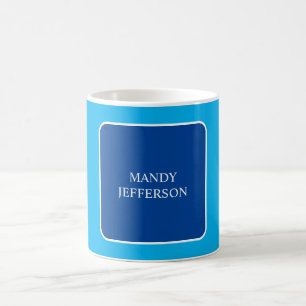 Moderne Elegant einfach Blau hinzufügen Kaffeetasse