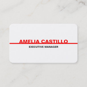 Moderne Elegant, einfach, rot und fett Visitenkarte