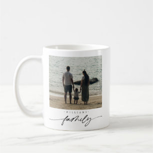 Moderne Elegant Family Foto Script Typografie Kaffeetasse