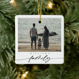 Moderne Elegant Family Foto Script Typografie Keramikornament