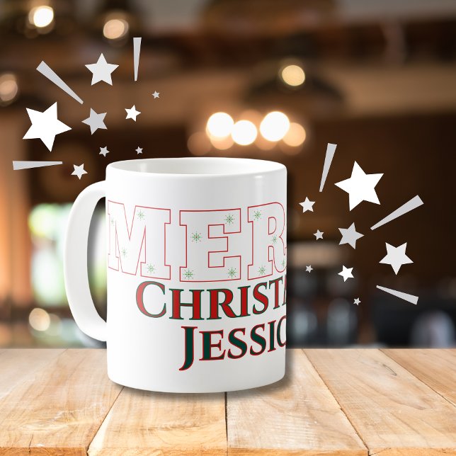 Moderne Elegant frohe Weihnachten Kaffeetasse (Von Creator hochgeladen)