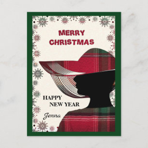 Moderne Elegant frohe Weihnachten Postkarte
