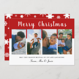 Moderne Elegant Frohe Weihnachtsfoto Collage Feiertagskarte