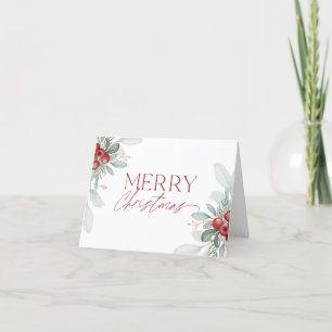 Moderne Elegant Frohe Weihnachtsgrün Feiertagskarte