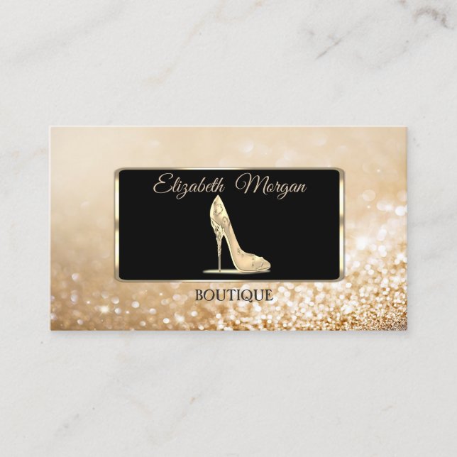 Moderne Elegant Gold Bokeh ,High Heel Visitenkarte (Vorderseite)