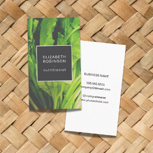 Moderne Elegant Green Blätter Nutritionist Visitenkarte