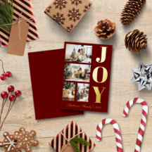 Moderne Elegant Joy Christmas Vier Foto Script