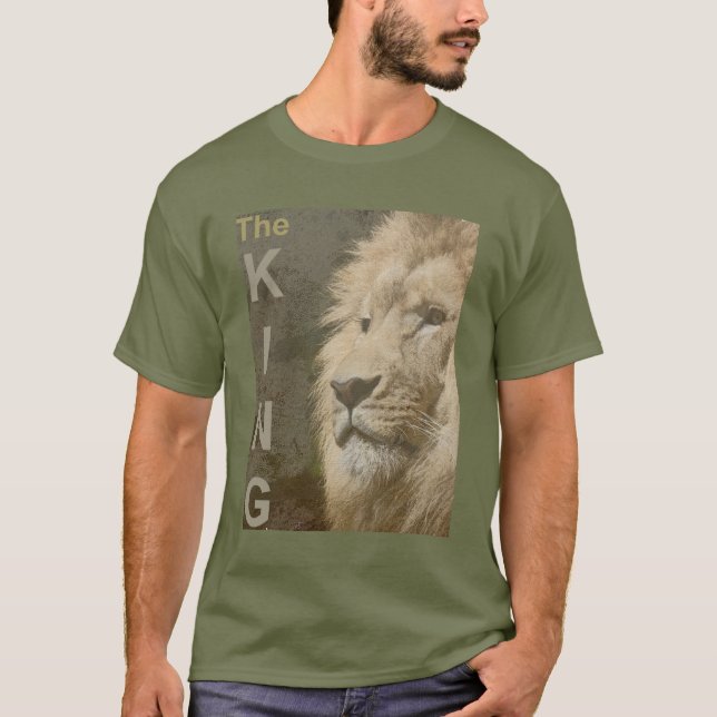 Moderne Elegant Lion Men's Fatigue Green T-Shirt (Vorderseite)