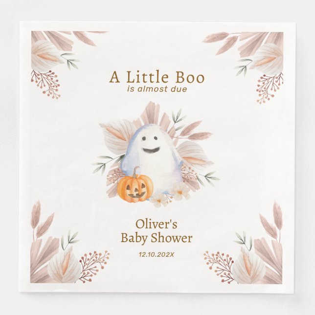Moderne Elegant Little Boo Boho Ghost Baby Dusche Serviette (Vorderseite)