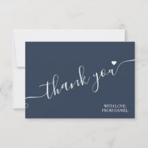 Moderne Elegant Luxury Dark Blue Dankeschön Card