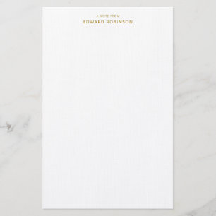Moderne Elegant Luxury Gold Personal Stationery Briefpapier