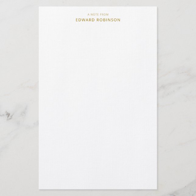 Moderne Elegant Luxury Gold Personal Stationery Briefpapier (Vorderseite)