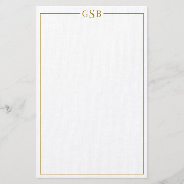 Moderne Elegant Luxury Gold Personal Stationery  Briefpapier (Vorderseite)