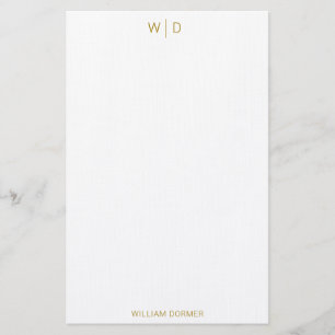 Moderne Elegant Luxury Gold Personal Stationery Briefpapier