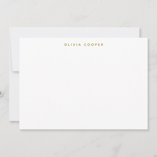 Moderne Elegant Luxury Gold Personal Stationery Ni Mitteilungskarte (Vorderseite)