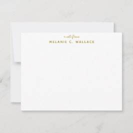 Moderne Elegant Luxury Gold Personal Stationery Ni Mitteilungskarte