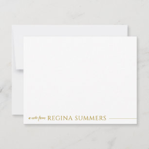 Moderne Elegant Luxury Gold Personalisiert Station Mitteilungskarte