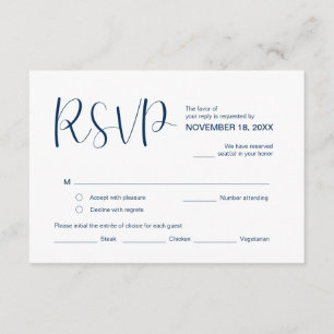 Moderne Elegant Minimal, UAWG, Navy Blue, Respekt Begleitkarte