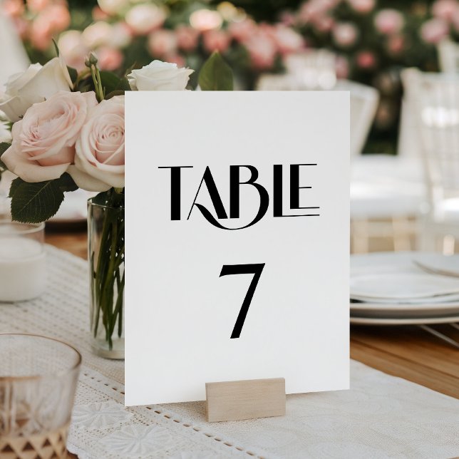 Moderne Elegant Moderne Typografie Tischnummer (Trendy Style Elegant Modern Typography Table Number)