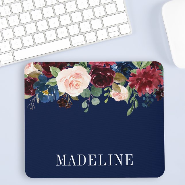 Moderne Elegant-modische Wasserfarbenwelt Mousepad (Customize to change text size, color or text style.)