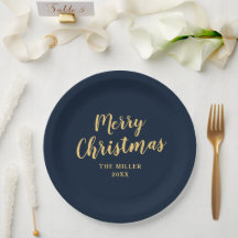 Moderne Elegant Navy Blue Frohe Weihnachten
