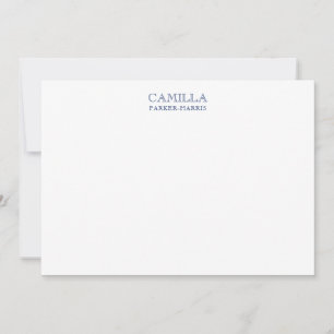 Moderne Elegant Navy Blue Personal Stationery Mitteilungskarte
