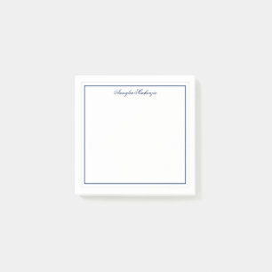 Moderne Elegant Navy Blue Personalisiert Post-it Klebezettel