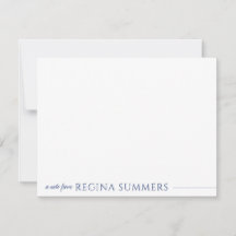 Moderne Elegant Navy Personalisiert Stationery