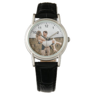 Moderne Elegant New Wed Wedding Foto Jahrestag Armbanduhr