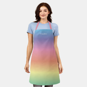 Moderne Elegant Pastel Rainbow Ombre Schürze
