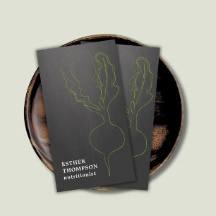 Moderne Elegant Radish Grey Green Visitenkarte