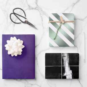 Moderne Elegant rustikal Abstrakt und gestreift Geschenkpapier Set
