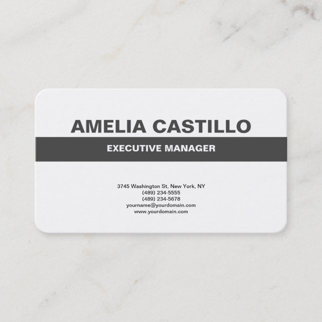 Moderne Elegant, schlicht, grau und fett Visitenkarte (Vorderseite)