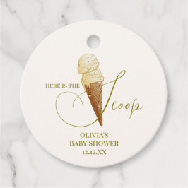 Moderne Elegant Scoop Ice Cream Baby Dusche Geschenkanhänger