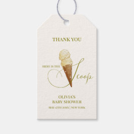 Moderne Elegant Scoop Ice Cream Baby Dusche Geschenkanhänger
