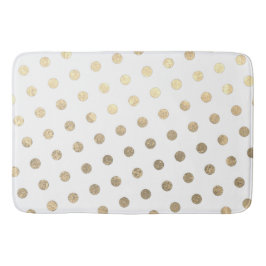 Moderne Elegant Simple White Rose Gold Polka Dots Badematte