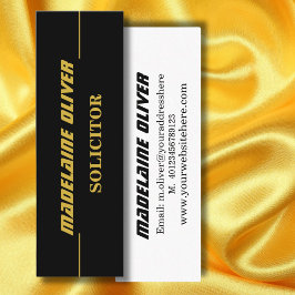 Moderne Elegant Sleek Solicitor Beruflich Black Mini Visitenkarte