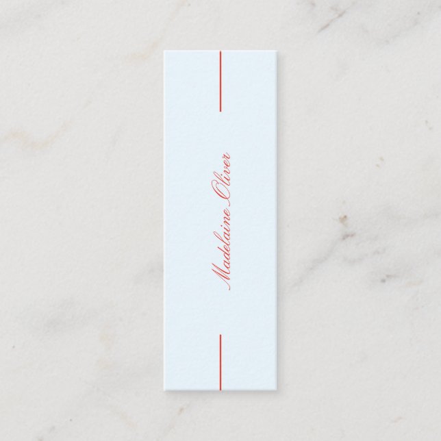 Moderne Elegant Solicitor Beruflich Blue Mini Visitenkarte (Vorderseite)