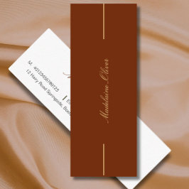 Moderne Elegant Solicitor Beruflich Brown Mini Visitenkarte