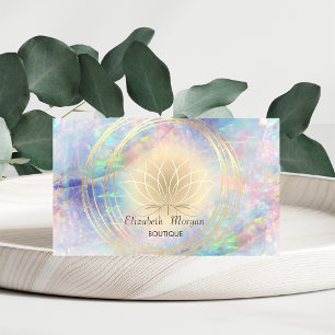 Moderne Elegant Stilvolle Gold Circles Lotus Opal Visitenkarte