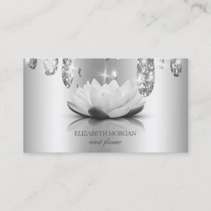 Moderne Elegant Stilvolle Silver Lotus,Tropfen Visitenkarte