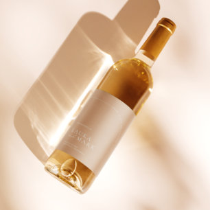 Moderne Elegant Tan Boho Arch Minimalistische Hoch Weinetikett