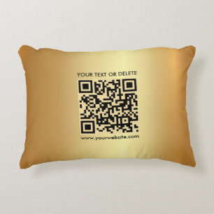 Moderne Elegant Template Custom QR Code Glam Gold Dekokissen